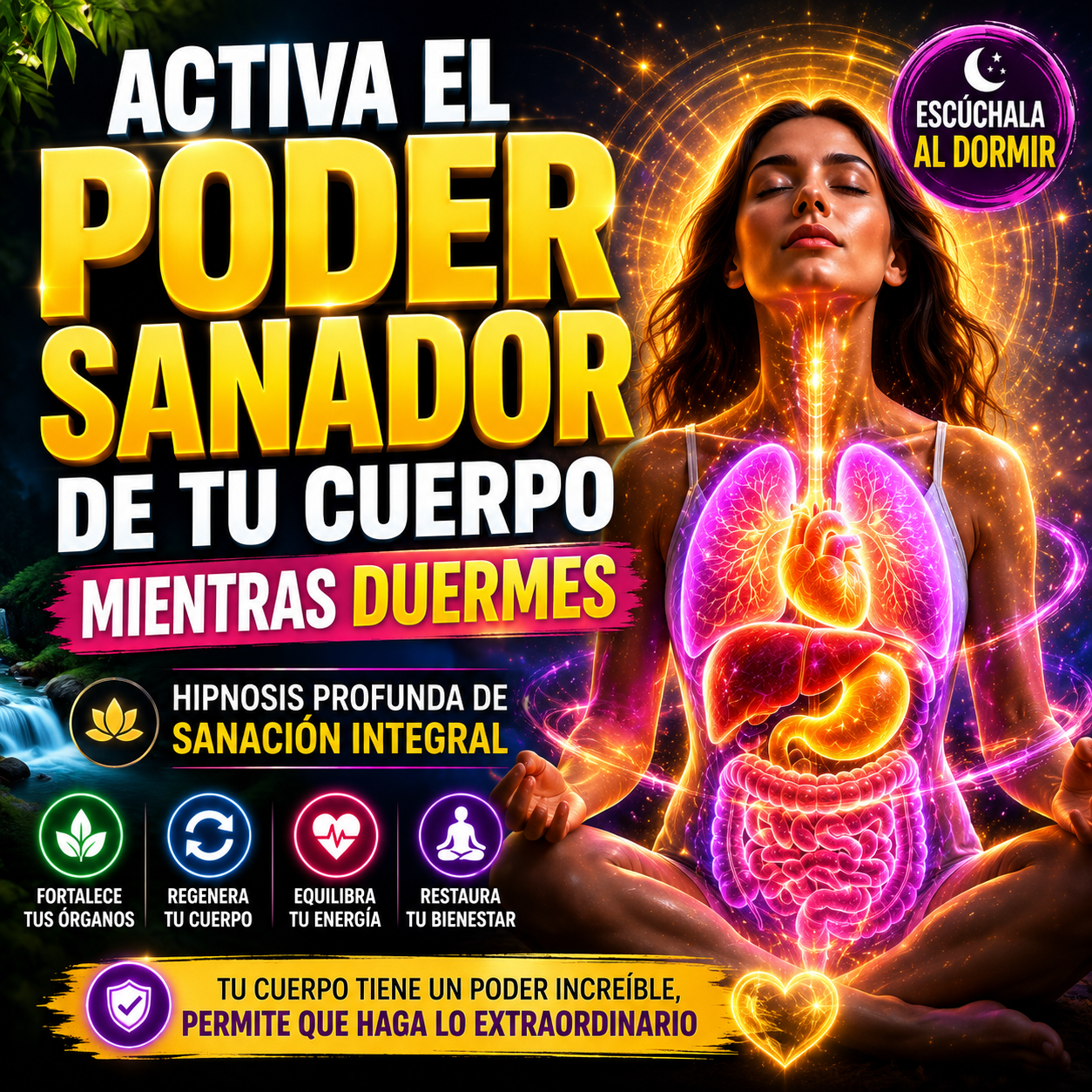 "ACTIVA EL PODER SANADOR DE TU CUERPO MIENTRAS DUERMES Hipnosis Profunda de Sanación Integral"